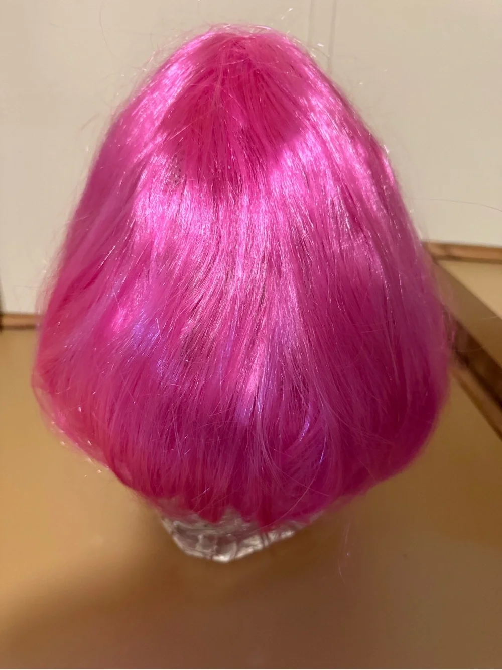 Vibrant Pink Short Bob Wig with Bangs - Women’s Synthetic Fashion Wig
